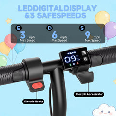 Electric Scooter for Kids - 9MPH & 10Mile Range, 250W Motor, 6.5" Solid Tires with App Control Folding Commuter E-Scooter UL2272