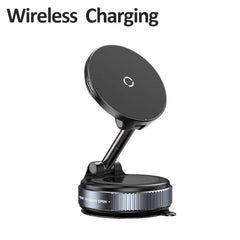 Wireless Charger Vacuum Magnetic Phone Stand for Magsafe Iphone 16 15 14 13 12 Pro Max 360° Adjustable Suction Cup Car Dashboard