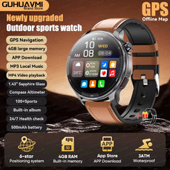 2026 New Military T-Rex3 GPS Map Navigation Smart Watch 4GB RAM Compass 1.43-Inch AMOLED Screen 3ATM Call Sports Smartwatch Men