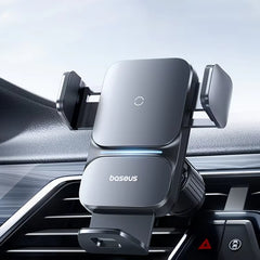 Baseus 15W Qi Wireless Car Phone Holder - Effortless Fast Charging & Auto-Clamping for iPhone and Samsung