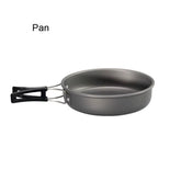 1PCS/1SET Camping Cookware Kit Outdoor Cooking Set Aluminum Pot Equipment Travel Tableware Kitchen for Hiking Picnic BBQ