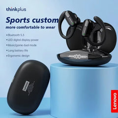 XT80 Wireless Headphones Bluetooth 5.3 Earphones True with Mic Button Control Noise Reduction Earhooks Waterproof Headset