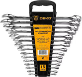 PRO Combination Wrench Set, Sae&Metric, 1/4'' to 1'' & 8-22Mm, 12-Point, Chrome Vanadium Steel