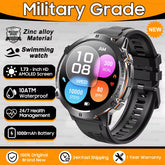 New Military T-Rex3 1000Mah Battery Smartwatch Men 10ATM Waterproof GPS Compass 1.73-Inch AMOLED Screen Call Sports Smartwatches
