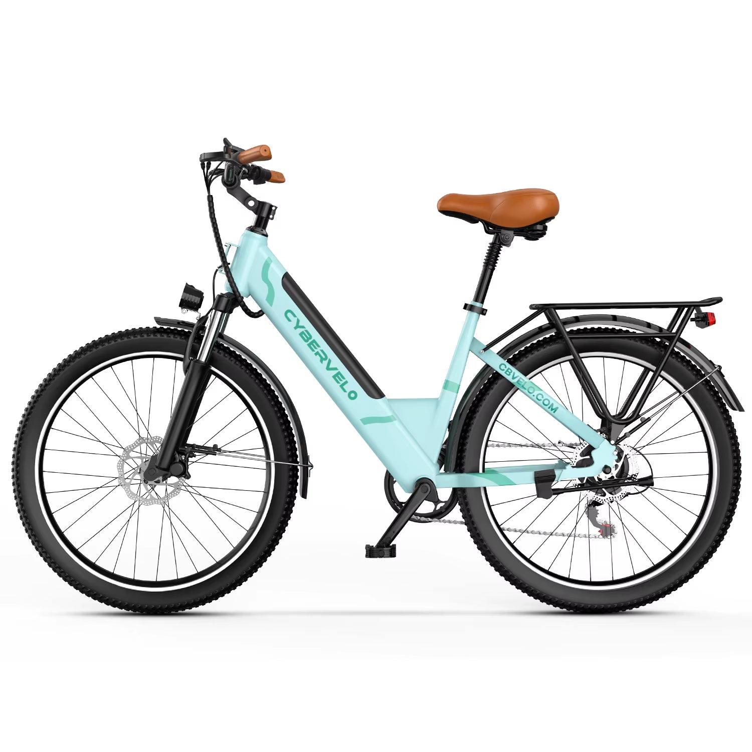 Experience the Thrill of the 26" Step-Thru Electric Bike with 1000W Peak Motor and 80-Mile Range - Perfect for City Commuting!