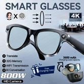 2026 Smart AI Glasses 1080P HD Camera M02 Ultra Chatgpt 3600Mah Charging Case Power Bank 32GB Translation Music Video Sunglasses