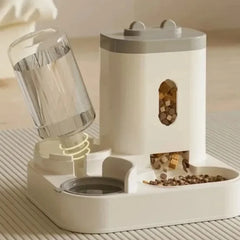 Revolutionary Automatic Cat and Dog Feeder with Water Fountain - Large Capacity Pet Food Dispenser for Busy Pet Owners