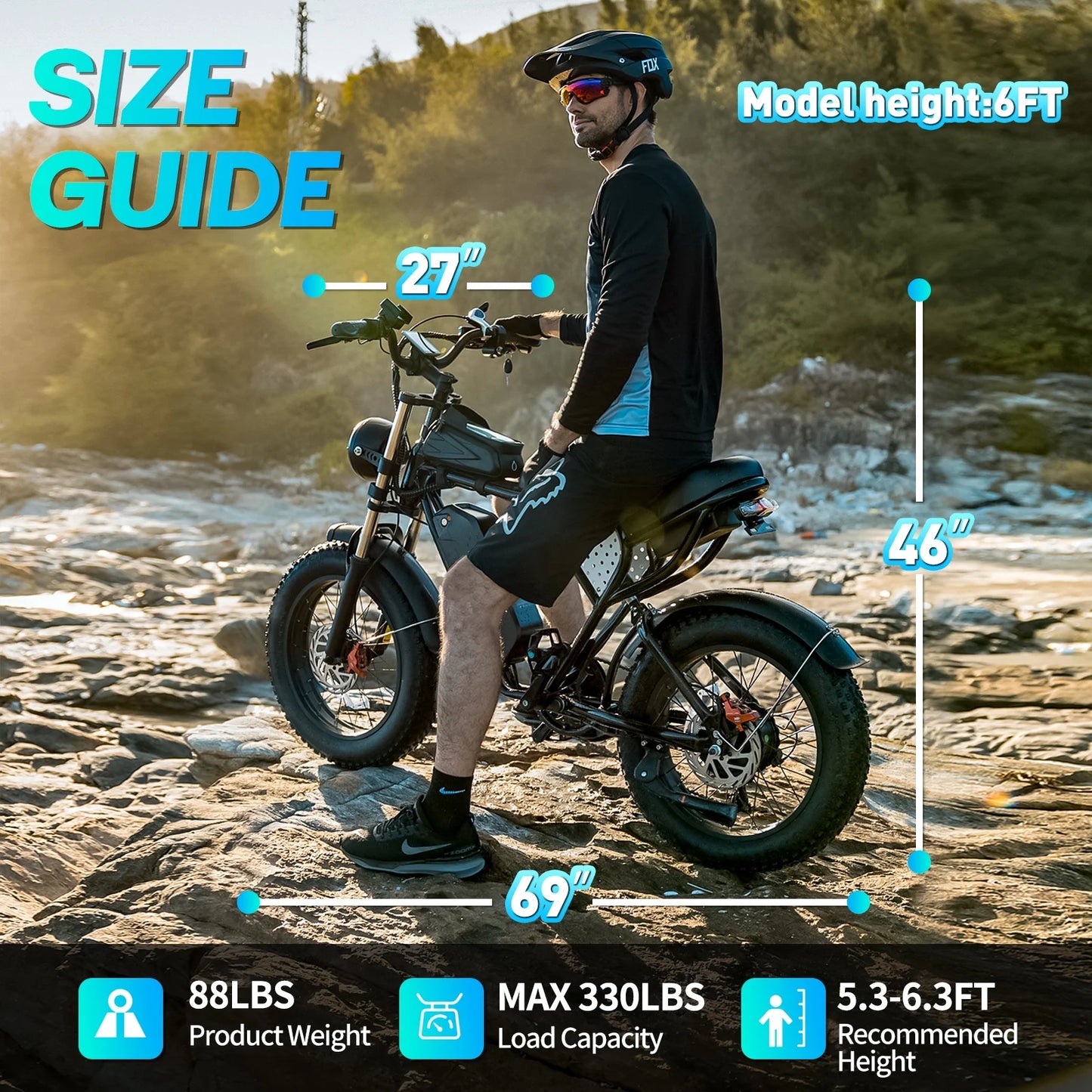 Electric Bike for Adults 1500W 33MPH 48V 20AH 20" Fat Tire Dirt Bike Shimano 7-Speed E-Bike Commuter Ebike Motorcycle