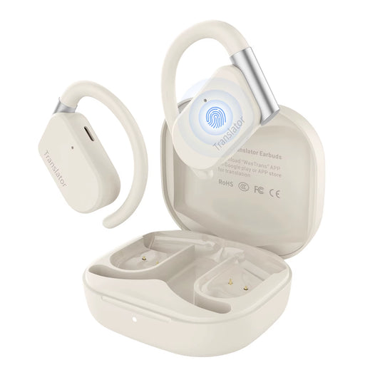 -M9 Translator Earbuds,Ows Two-Way Real Time Translator Headset ,Online 144 Languages with 11 Offline Packs,No Wifi Needed