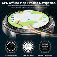 2026 New Military T-Rex3 GPS Map Navigation Smart Watch 4GB RAM Compass 1.43-Inch AMOLED Screen 3ATM Call Sports Smartwatch Men