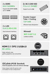 Ultra 9 285H 185H Micro Gamer Computer 7 255H 165H DDR5 Mini PC Oculink USB4 2X2.5G LAN Nvme Portable Office Desktop Wifi6