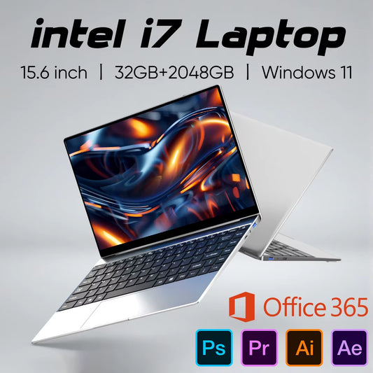 New Ultra Slim Laptop Core I7 8650U 15.6" 32GB RAM 2TB SSD Gaming PC Office Study Computer PC Windows 11 Pro