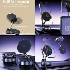 Wireless Charger Vacuum Magnetic Phone Stand for Magsafe Iphone 16 15 14 13 12 Pro Max 360° Adjustable Suction Cup Car Dashboard