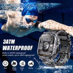2024New Smart Watch Men 3ATM Waterproof 2.02"S320B with Compass and LED Flashlight Sports and Fitness Tracking Heart Rate
