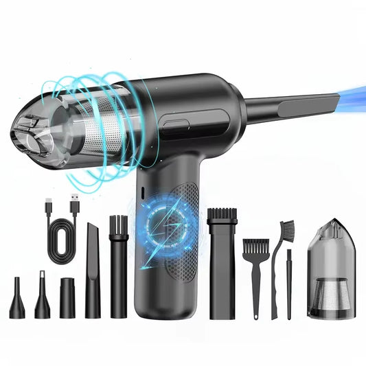 2 in 1 Compressed Air Duster Cordless Dust Blower Rechargeable Blow and Suck Vacuum Cleaner Electric for Computer Keyboard Sofa