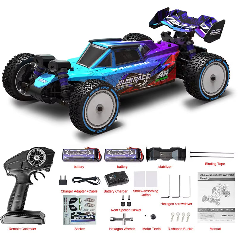 WB12 PRO 1/12 Racing Car 4WD High Speed 80KM/H Brushless Remote Control Car Off-Road Competitive Drift RC Car Toy Kid Gift