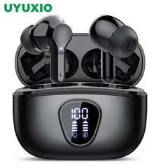 BT5.4 Wireless Ear Buds with LED Display Hifi Stereo Earbuds Headphones with IP7 Waterproof ENC Noise Cancelling Earphone