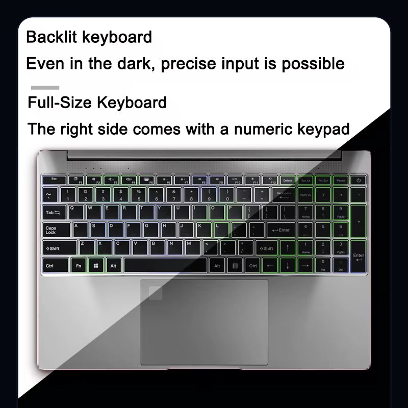 New Ultra Slim Laptop  Core I7 8650U 15.6" 32GB RAM 2TB SSD Gaming PC Office Study Computer PC Windows 11 Pro