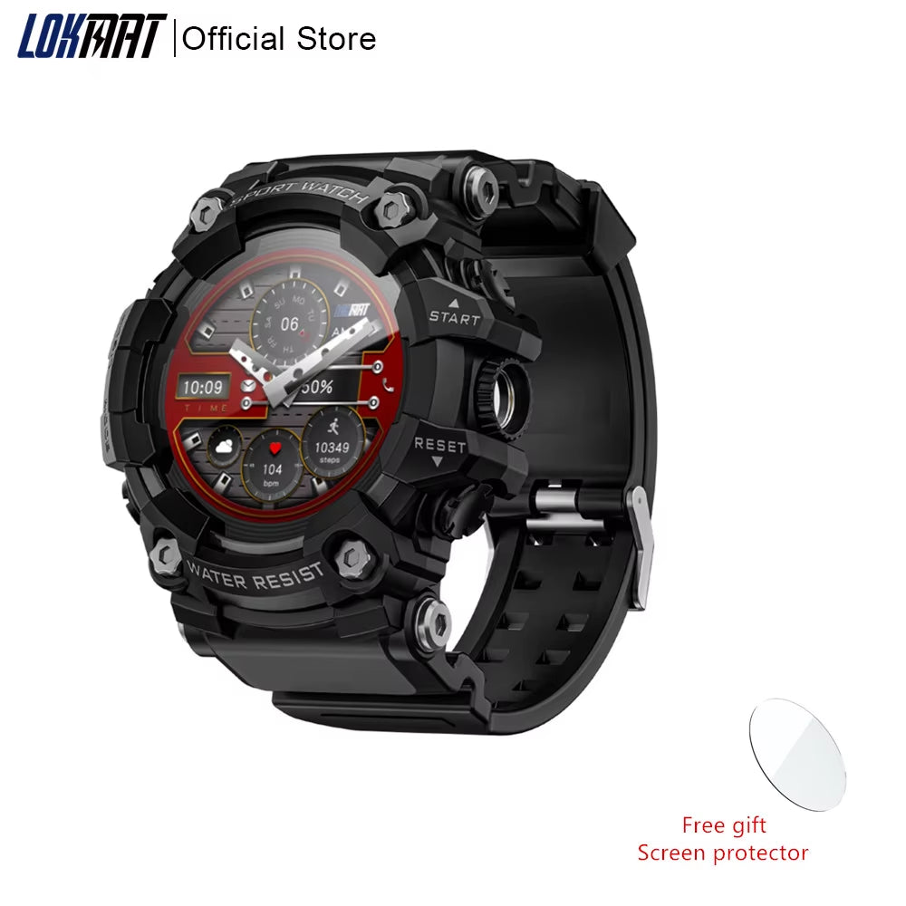 Rugged Sport Smart Watch ATTACK-GT Bluetooth Calls Colorful Waterproof Military Smartwatches with Flashlight for Phone