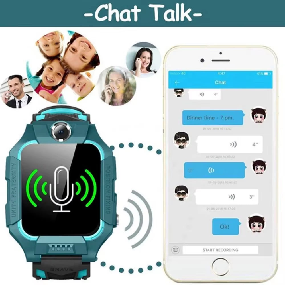 Kids Smart Watch GPS Location Tracker Sim Card Waterproof Call Camera Mobile Smartwatch for Iphone Android for Gift 2026