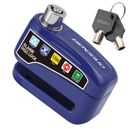 Bicycle Alarm Disc Brake Electric Lock with Keys Motorcycle Alarm Brake Rotor Padlock Aluminum Alloy for Bicycle Motor Scooter