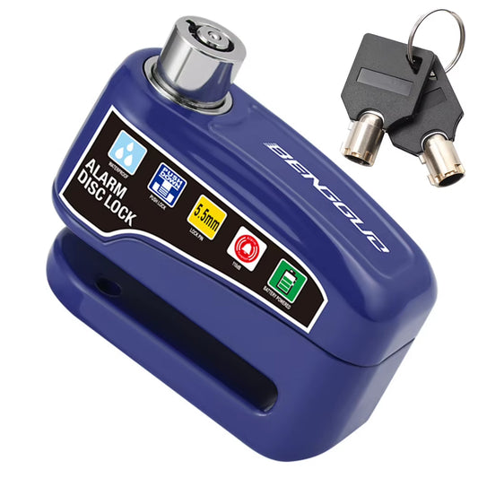 Bicycle Alarm Disc Brake Electric Lock with Keys Motorcycle Alarm Brake Rotor Padlock Aluminum Alloy for Bicycle Motor Scooter