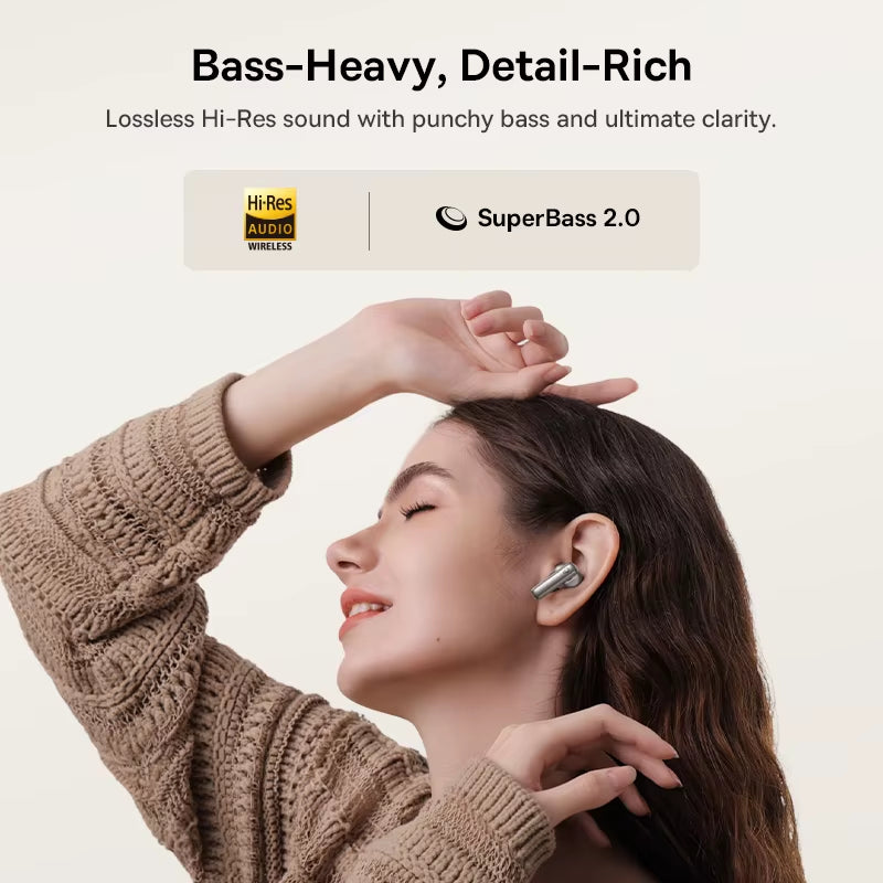 Bowie MP1 ANC Bluetooth 6.0 True Wireless Earbuds -55Db Adaptive Hybrid ANC Earphones Hi-Res LDAC 6-Mic ENC In-Ear Buds