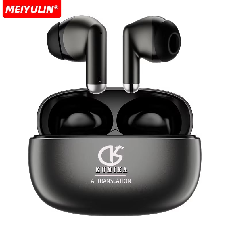 Bluetooth Earphones with Mic Real-Time AI Translation Earbuds Touch Control Wireless Headphones for Travel Samsung Apple Xiaomi