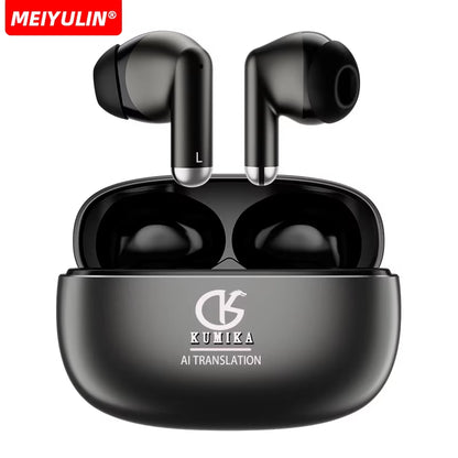 Bluetooth Earphones with Mic Real-Time AI Translation Earbuds Touch Control Wireless Headphones for Travel Samsung Apple Xiaomi