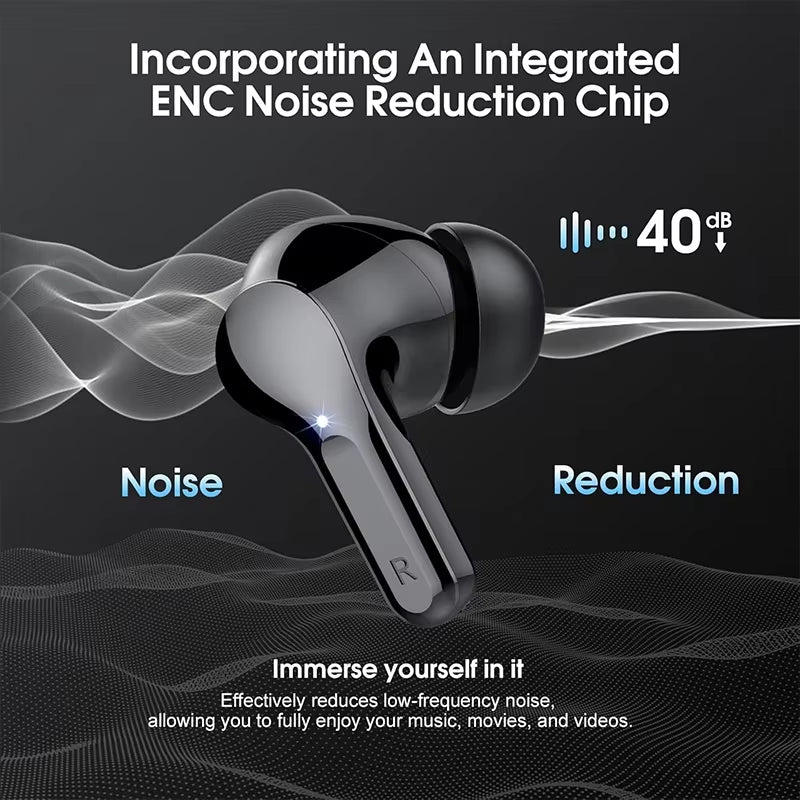 BT5.4 Wireless Ear Buds with LED Display Hifi Stereo Earbuds Headphones with IP7 Waterproof ENC Noise Cancelling Earphone
