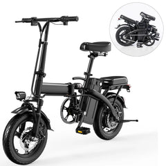 14In Folding Ebike 330Lb Load 19Mph 48V 18-28Mi Range Disc Brake Alloy Frame City Commute Custom