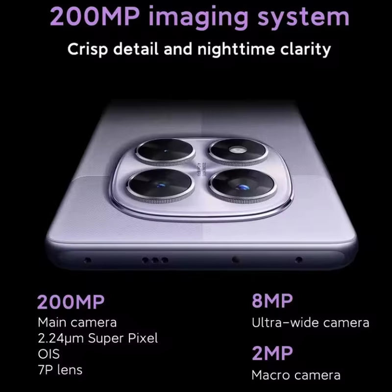 Redmi Note 14 Pro 5G Smartphone Mediatek Dimensity 7300-Ultra NFC 200MP AI Camera 1.5K 120Hz AMOLED Display IP68