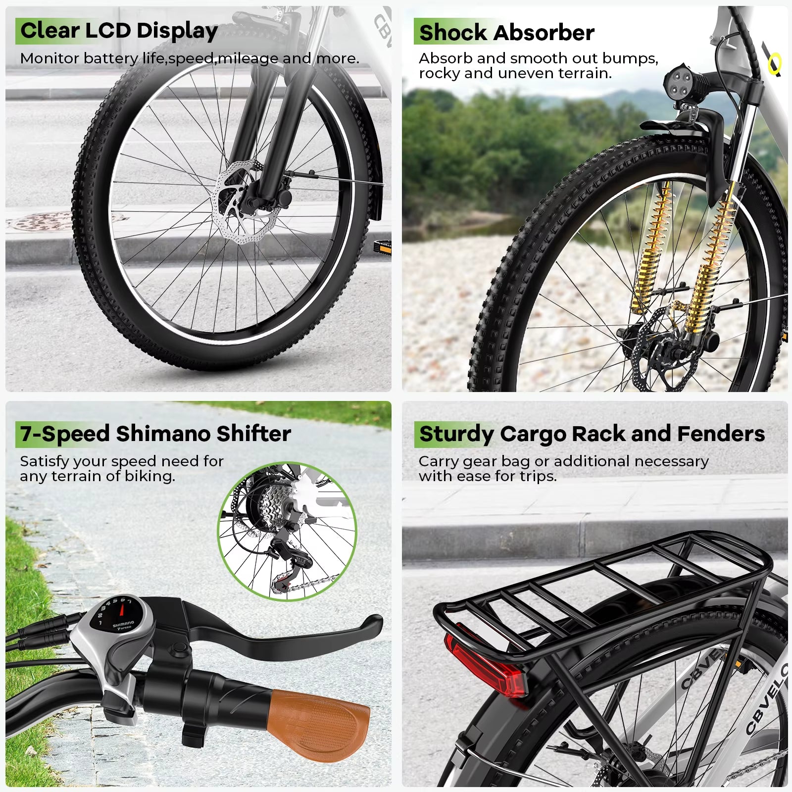 Experience the Thrill of the 26" Step-Thru Electric Bike with 1000W Peak Motor and 80-Mile Range - Perfect for City Commuting!