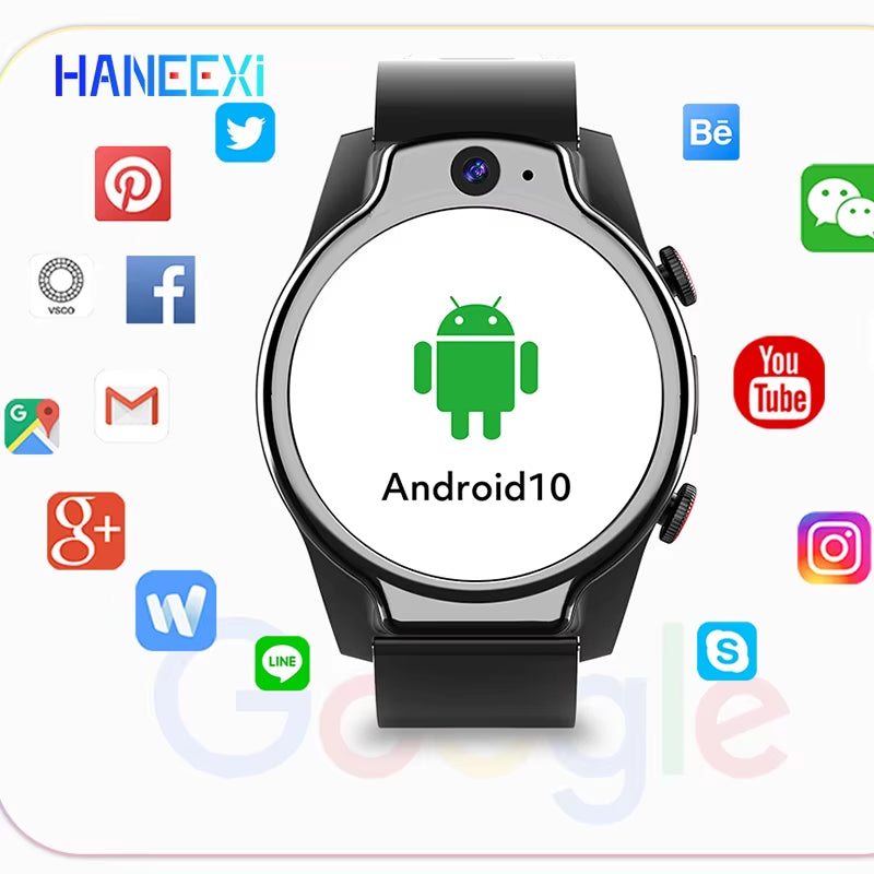 Real 5ATM Ip68 Waterproof Phone Watch Support 13MP Camera Video Calling MTK6762 4G+64GB NFC Function Smart Watch for Android Ios