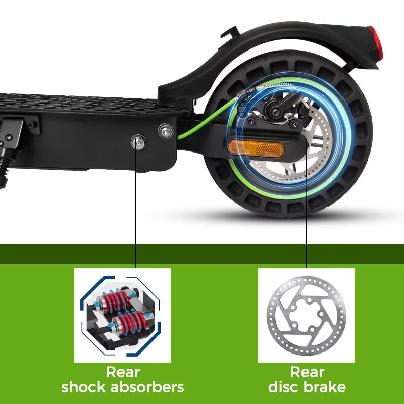 E Scooter for Adults 500W Motor 35Km/H 45KM 10" Honeycomb Tires Dual Suspension Comfortable Electric Kick Scooter E5MAX