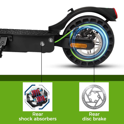 E Scooter for Adults 500W Motor 35Km/H 45KM 10" Honeycomb Tires Dual Suspension Comfortable Electric Kick Scooter E5MAX