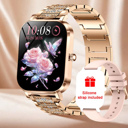 2025 New Smart Watch Women Gift 8.8Mm Ultra-Thin Body Heart Rate Waterproof Outdoor Sport BT Call Smartwatch for Android IOS