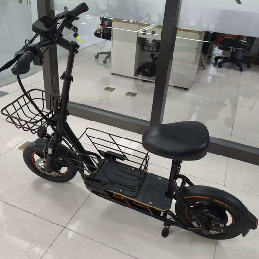 Electric Scooter with 2 Baskets for Adult, 600W Motor, E-Scooter up to 22Mph & 22 Miles Range, 14" Tire Scooter with Front Sus