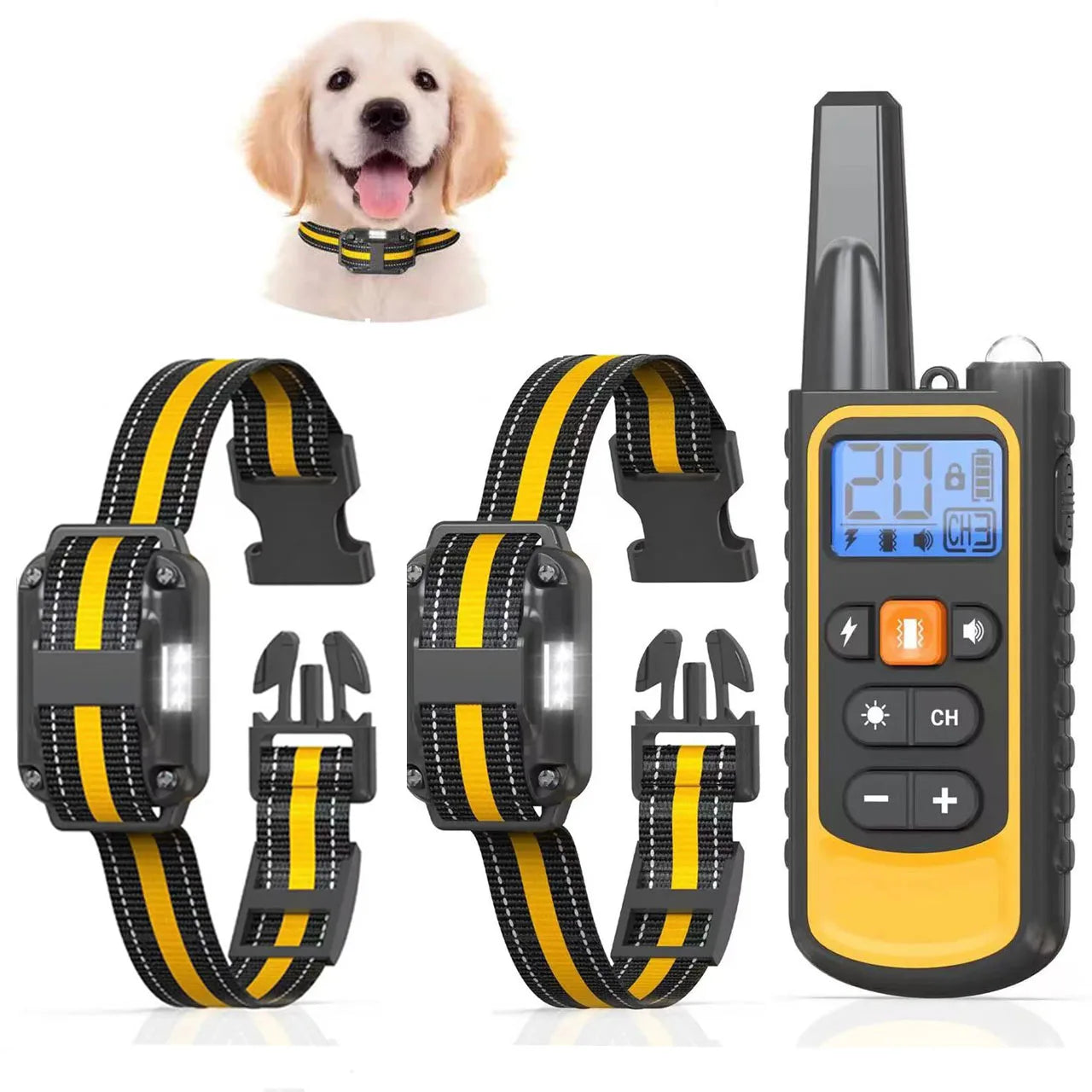 Electric Dog Training Collar Waterproof Dog Bark Collar Pet with Remote Control Rechargeable anti Barking Device All Size Dogs