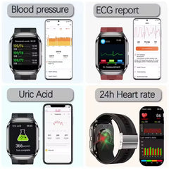 2025 New Nursing Grade Air Bag Smart Watch Men Blood Fat ECG+PPG Blood Pressure Broadcast NFC HD BT Call Health Smartwatch Woman