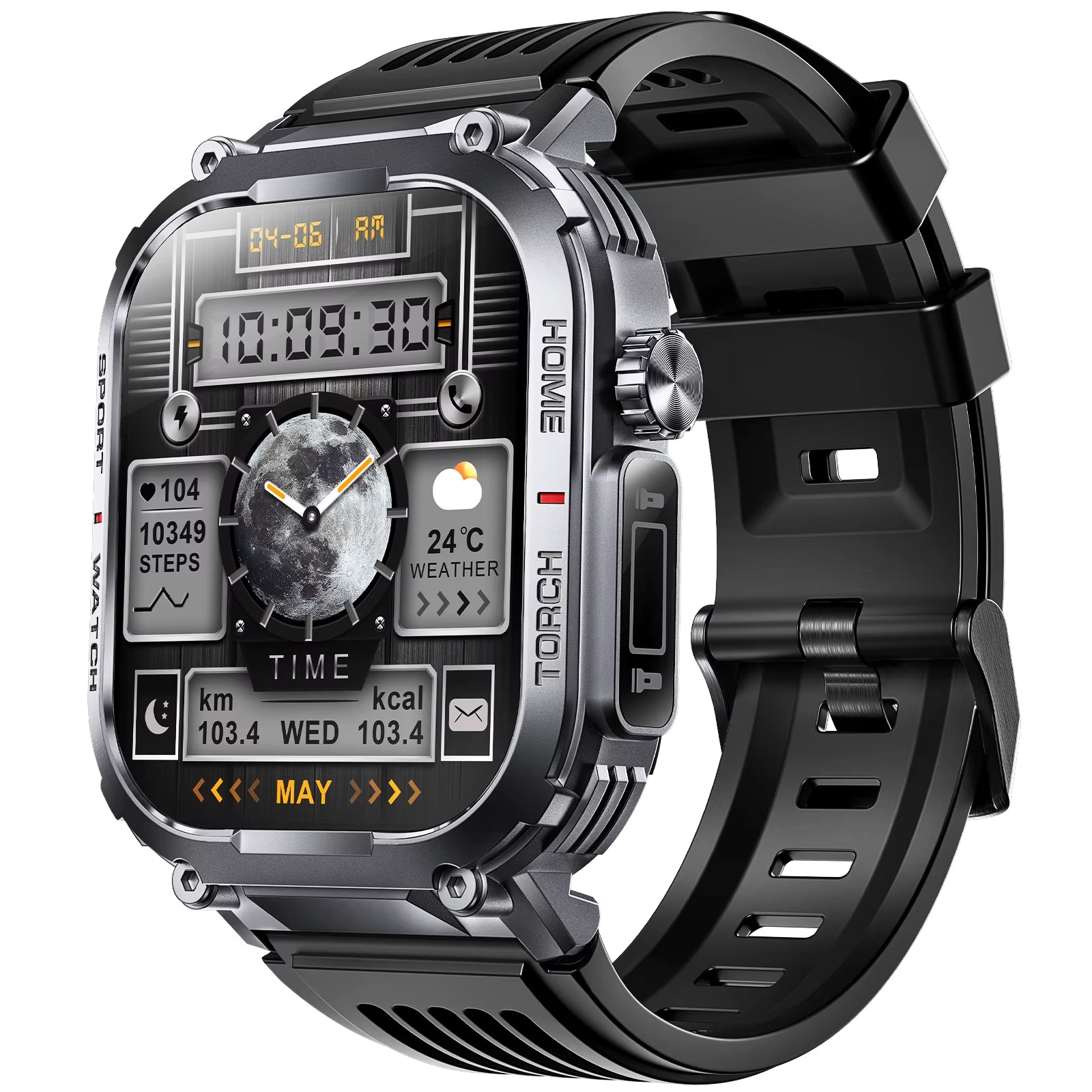 2024New Smart Watch Men 3ATM Waterproof 2.02"S320B with Compass and LED Flashlight Sports and Fitness Tracking Heart Rate