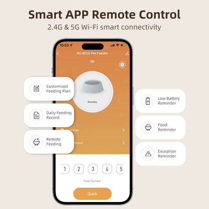 Automatic Cat Feeder with 1080P HD Camera Video Smart Cat Food Dispenser WIFI Remote Control Auto Pet Feeder for Cat Dog