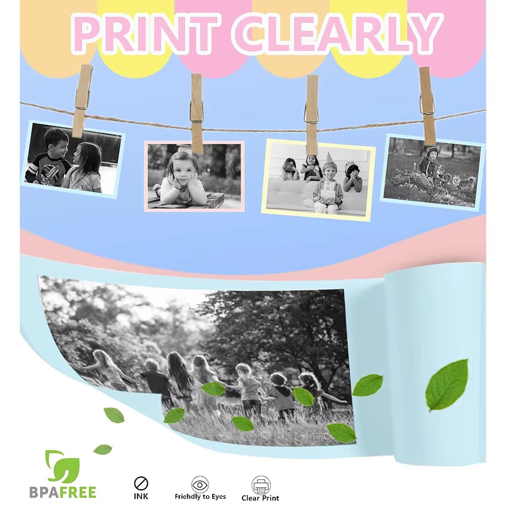 Kids Instant Print Camera HD Lens 2.0 Inch Screen Zoom with 32GB Child Birthday Festival Gifts Travel Selfie Digital Camera Toys