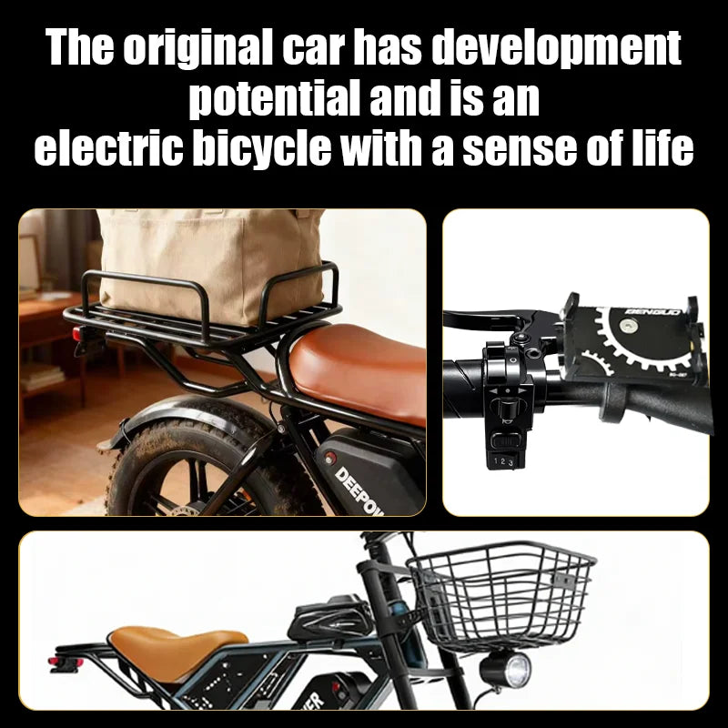 QS7 Electric Bicycle 1500W Brushless Motor 60Ah Performance E-Bike Battery Single Rider Off-Road Motorcycle Performance