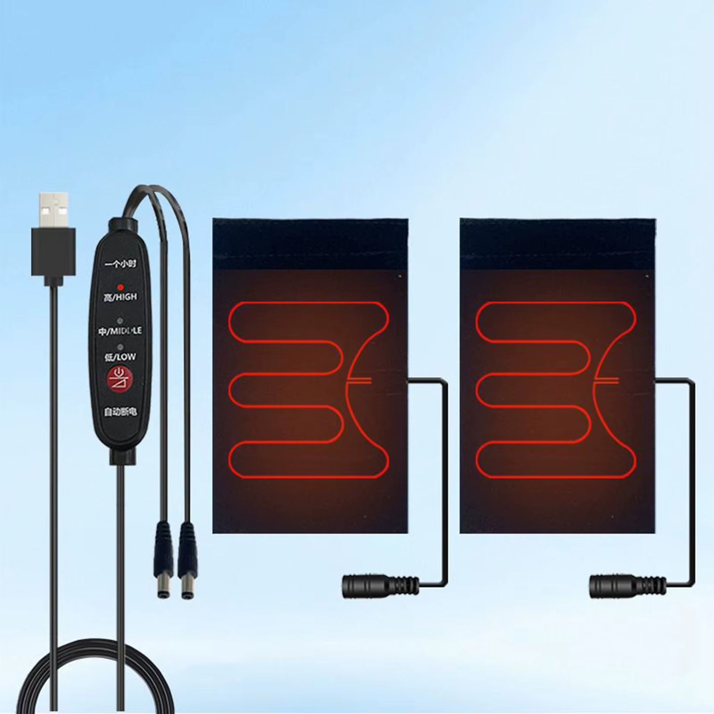 5V Motorcycle Heated Grips Cover 3 Gear Adjustable USB Electric Heating Bicycle Motorbike Motorcross Handle Handlebar Warmer