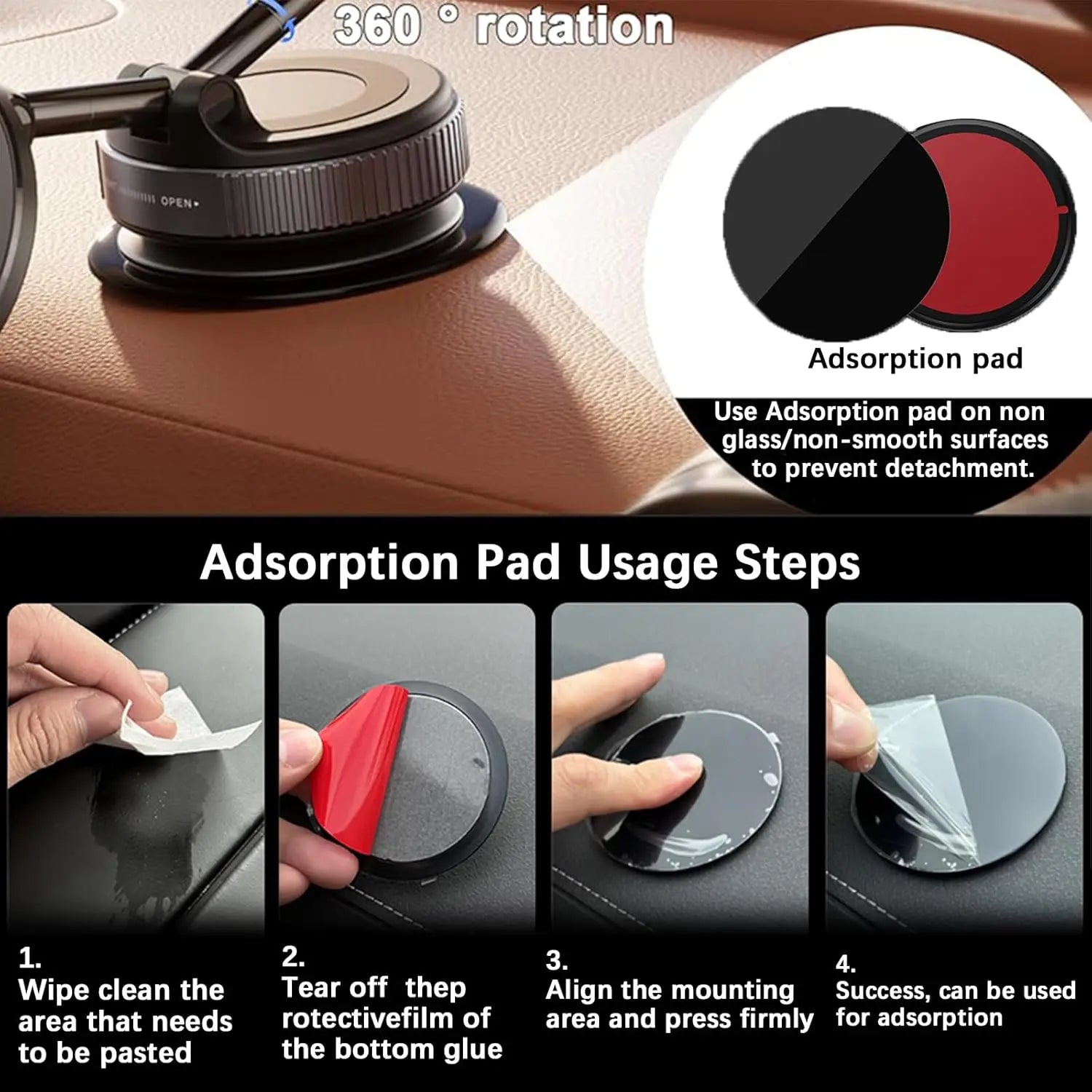 Wireless Charger Vacuum Magnetic Phone Stand for Magsafe Iphone 16 15 14 13 12 Pro Max 360° Adjustable Suction Cup Car Dashboard