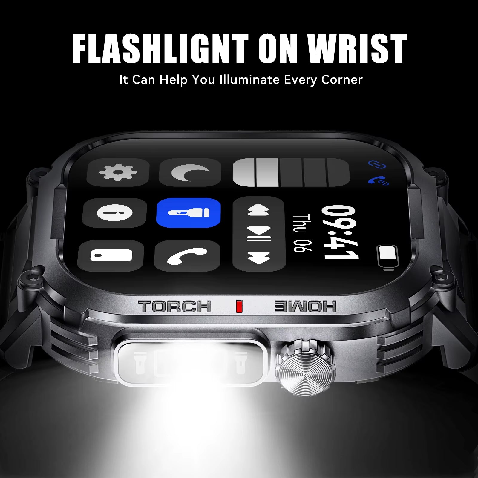 2024New Smart Watch Men 3ATM Waterproof 2.02"S320B with Compass and LED Flashlight Sports and Fitness Tracking Heart Rate