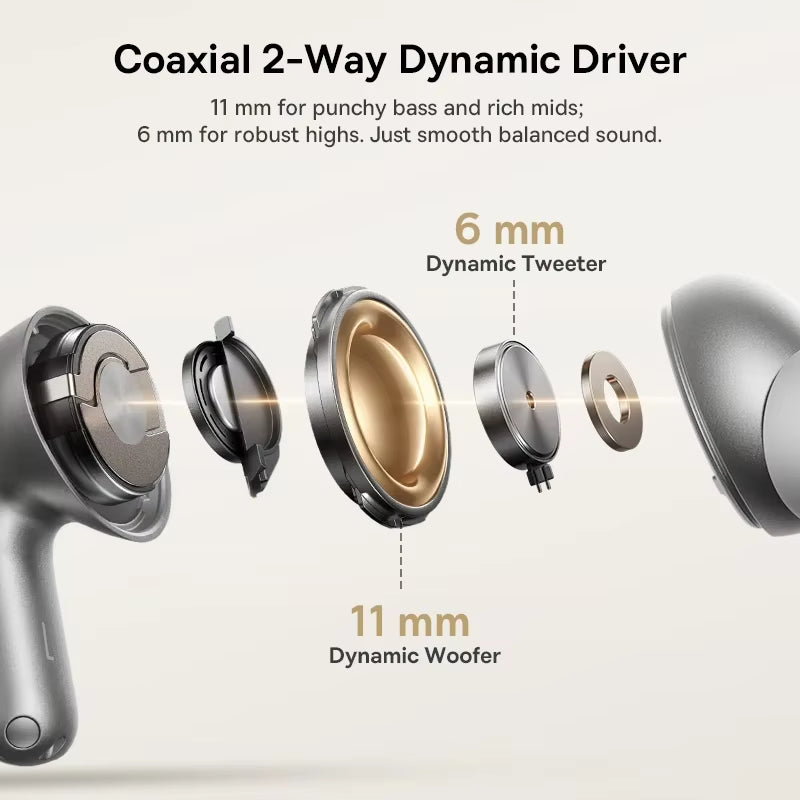 Bowie MP1 ANC Bluetooth 6.0 True Wireless Earbuds -55Db Adaptive Hybrid ANC Earphones Hi-Res LDAC 6-Mic ENC In-Ear Buds