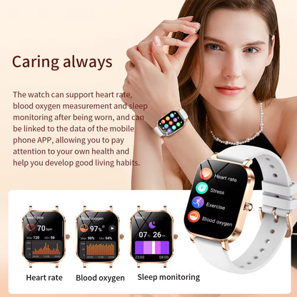 2025 New Smart Watch Women Gift 8.8Mm Ultra-Thin Body Heart Rate Waterproof Outdoor Sport BT Call Smartwatch for Android IOS