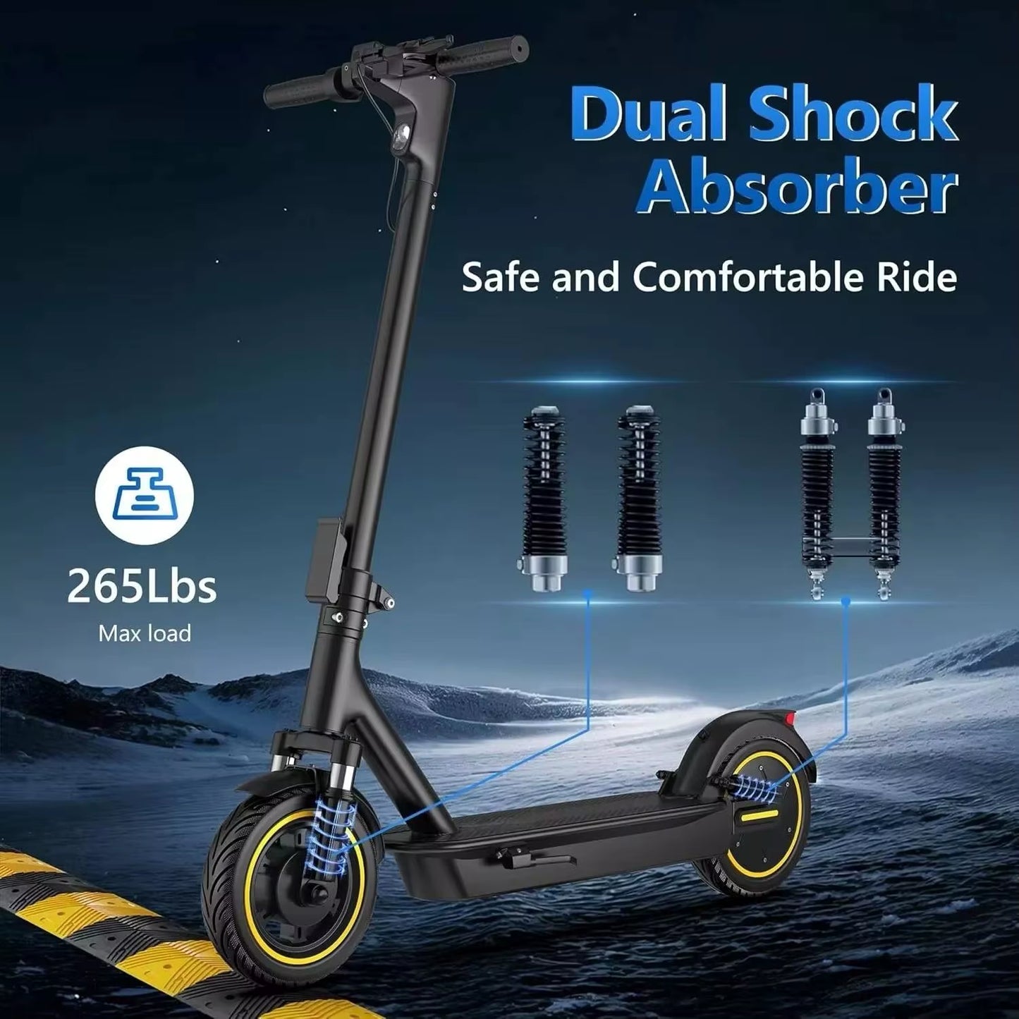 ESMAX Electric Scooter 500W 22Mph Adult APP Smart Scooter 28Miles Shock-Absorbing Anti-Skid Folding Electric Scooter